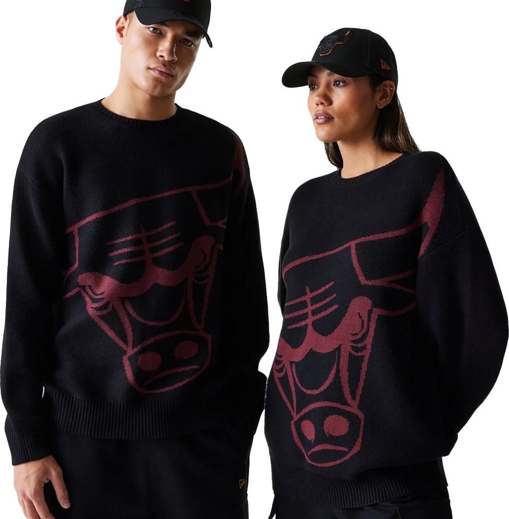 New Era NBA Knit Oversized Strickpullover Chicago Bulls black M