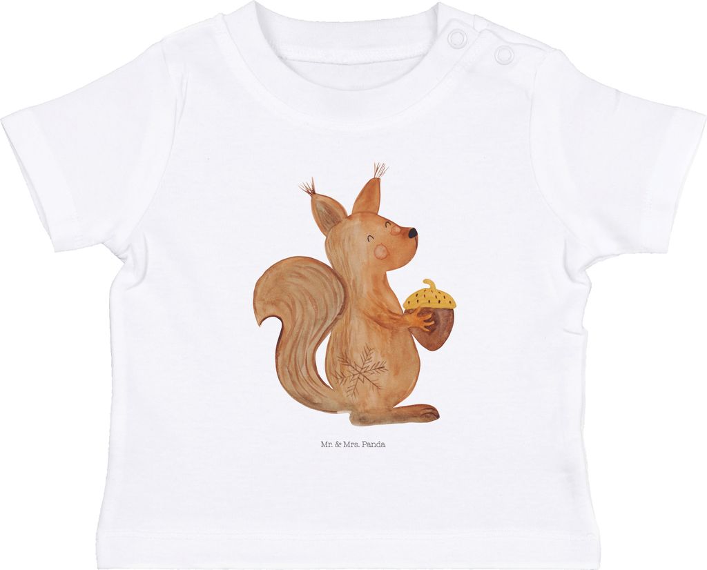 Mr. & Mrs. Panda Babyshirt Eichhörnchen Weihnachtszeit 0. - 6. Monat - Weiß - Geschenk, Baby Oberteil, Weihnachtsgruß, T-Shirt, Neujahr, Guten R...