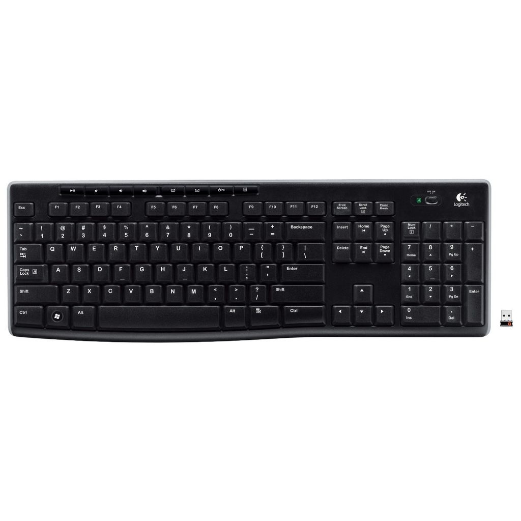 Logitech Wireless Keyboard K270 - Volle Größe (100%) - Kabellos - RF Wireless - QWERTZ - Schwarz