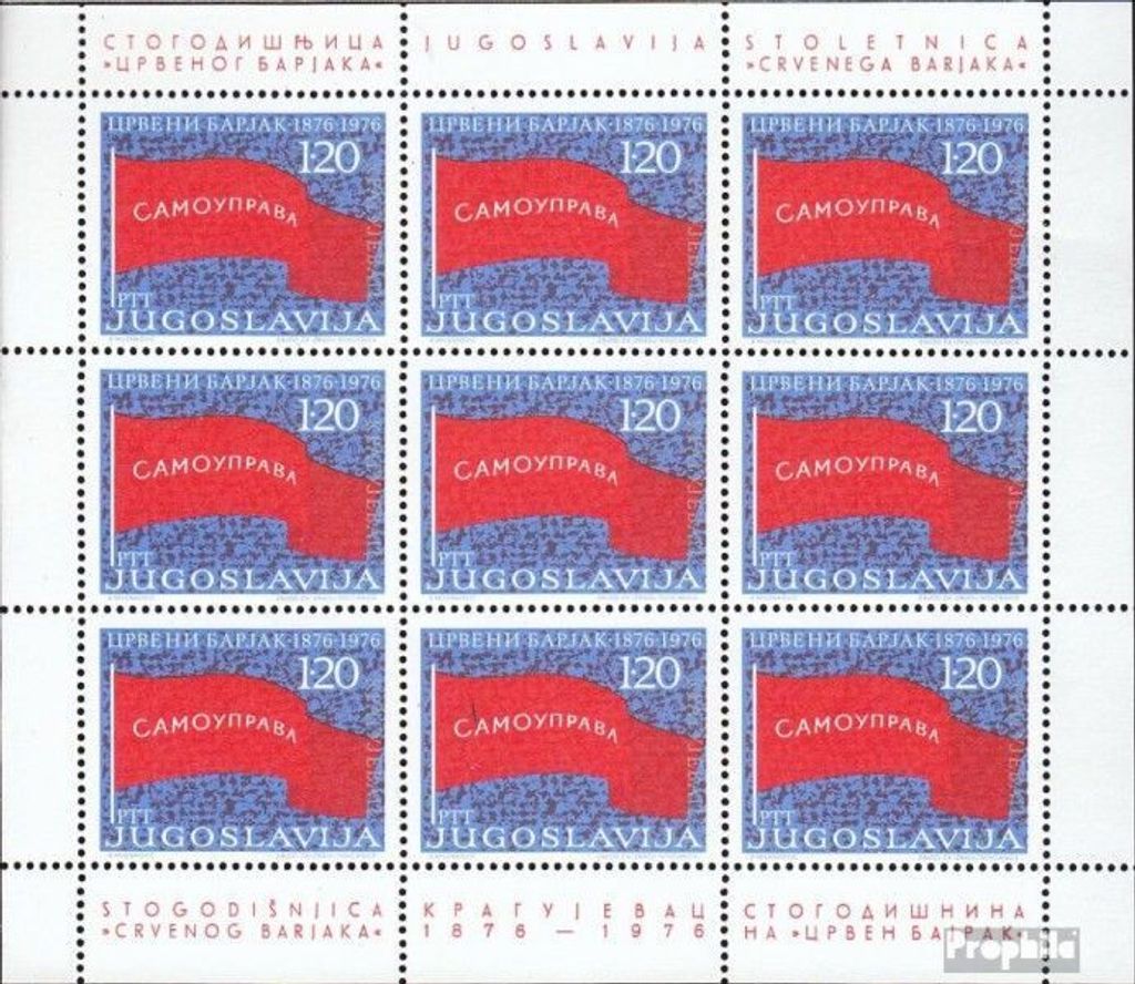 Briefmarken Jugoslawien 1976 Mi 1632Klb Kleinbogen (kompl.Ausg.) postfrisch Arbeiterdemonstration