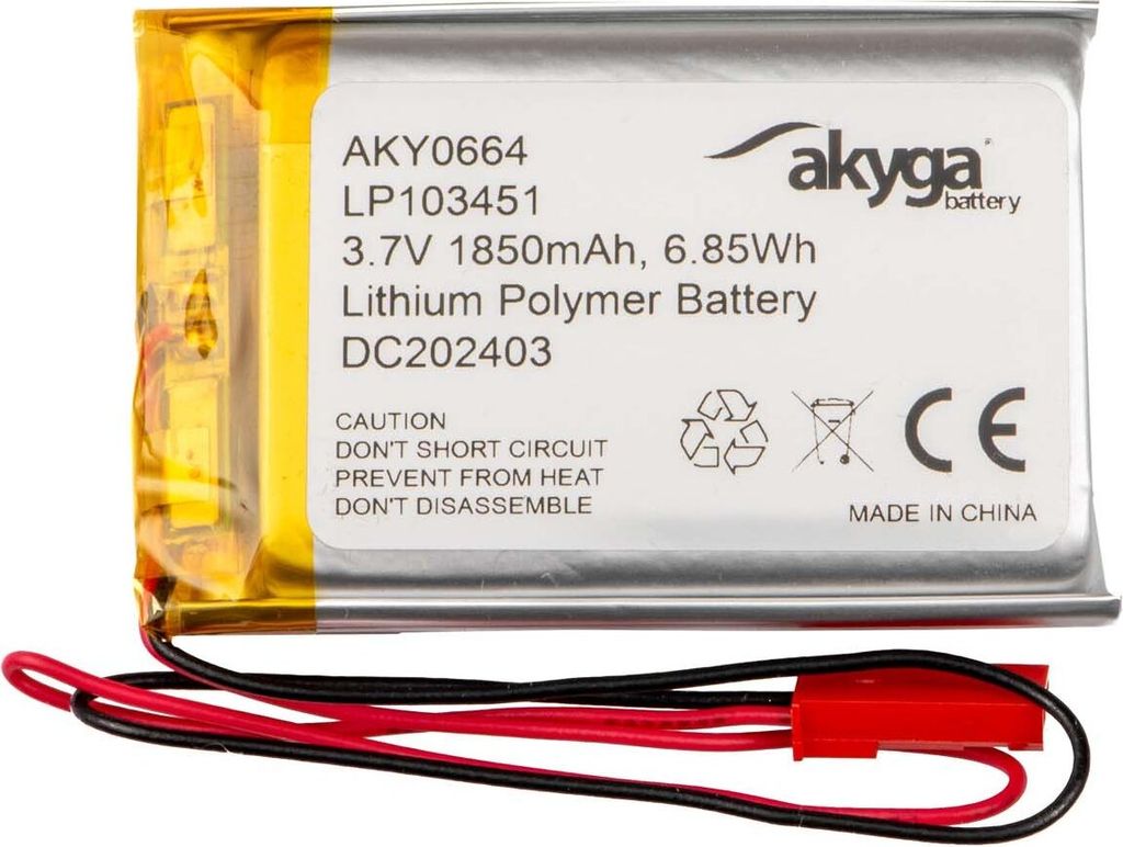 Akyga AKY0664, Batérie, Strieborná, Lithium-ion (Li-ion), Obrázok produktu 
