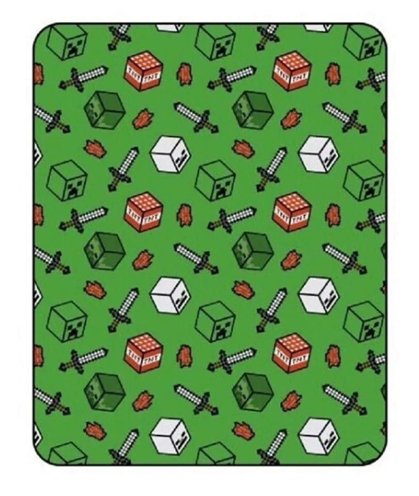 Coperta Pile Minecraft Multiuso - Telo Mare Bambini Simboli Colorati