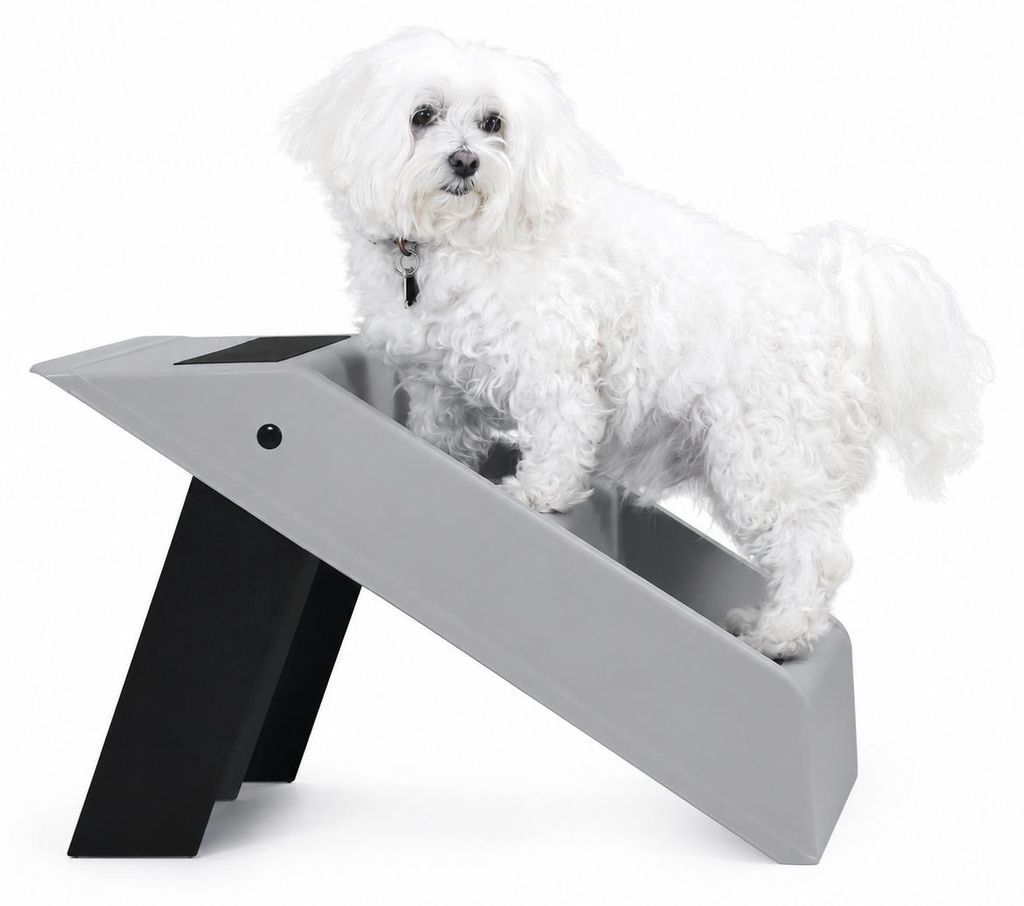 Klappbare Hundetreppe mit 3 Stufen – Grau Produktbild 