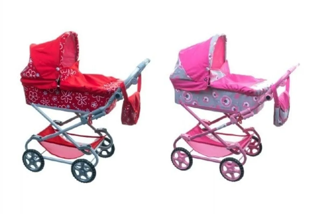Poussette Teddies Daria 77x87x38cm : Landau stable pour grandes poupées