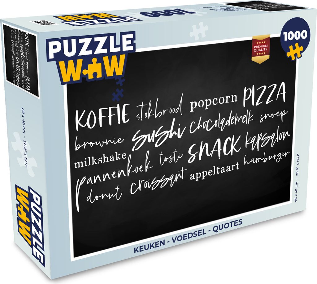 MuchoWow Puzzle 1000 Teile Küche - Essen - Zitate - Erwachsene - Rätsel