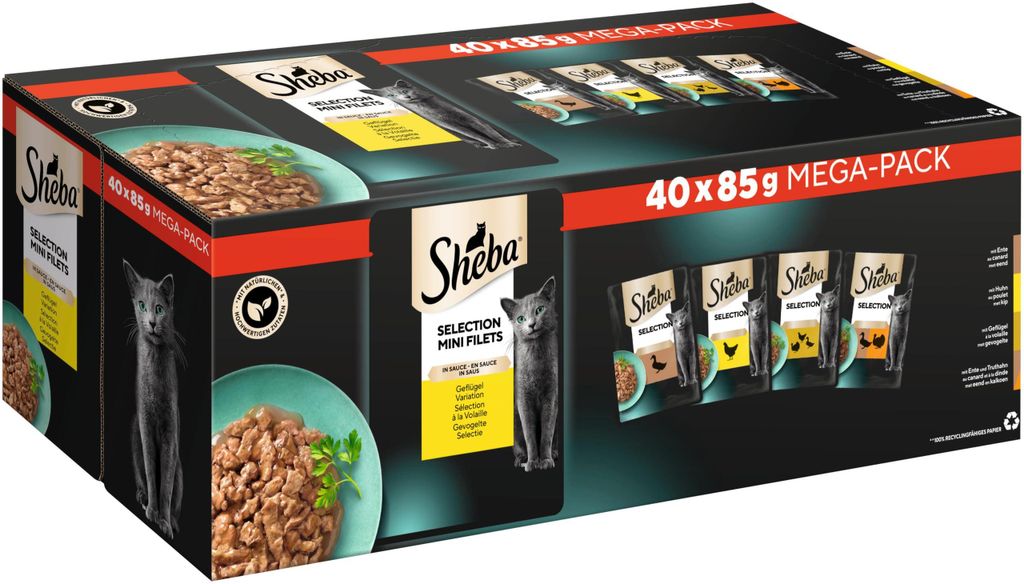 Sheba Beutel 40x 85g - Selección en salsa - Variedad de Imagen del producto 