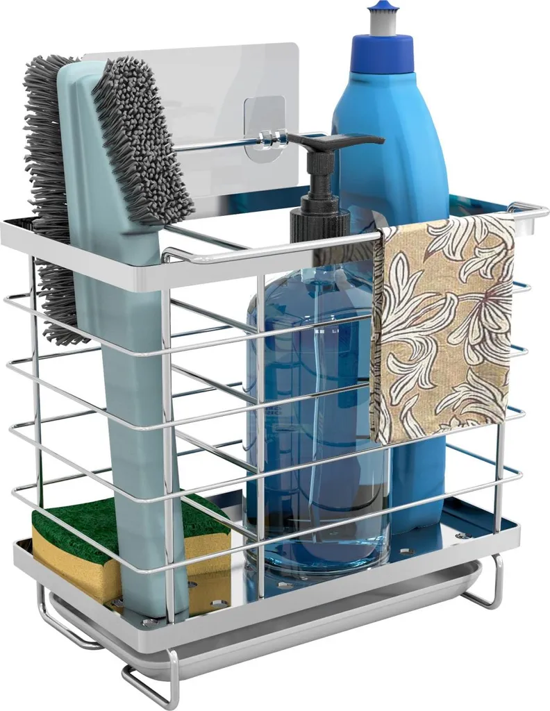 Supporto Lavello Argento Intirilife - Acciaio Inox Anti-Ruggine