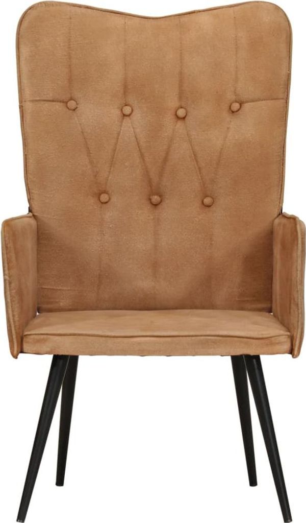 vidaXL Ohrensessel Braun Canvas