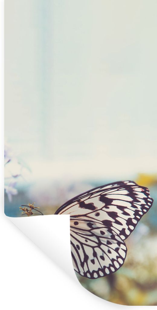 MuchoWow Wandtattoo Wandsticker Wandaufkleber Schmetterling - Blumen - Frühling 20x40 cm Selbstklebend und Repositionierbar - Selbstklebend - Fo...
