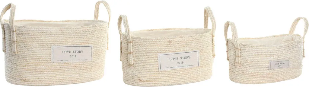 Paniers de rangement en coton tressé DKD Home Decor pour la maison
