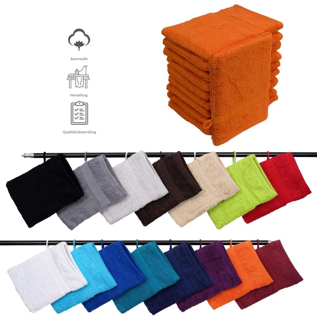 5er Set Frottee Waschhandschuhe Elegance 16x21 cm 100% Produktbild 