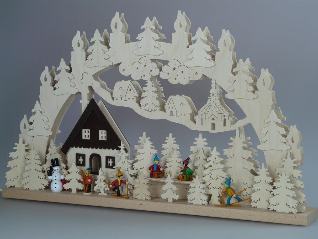 Original Erzgebirgischer Marken Schwibbogen Lichterbogen 70 x 43 cm S70-6_29