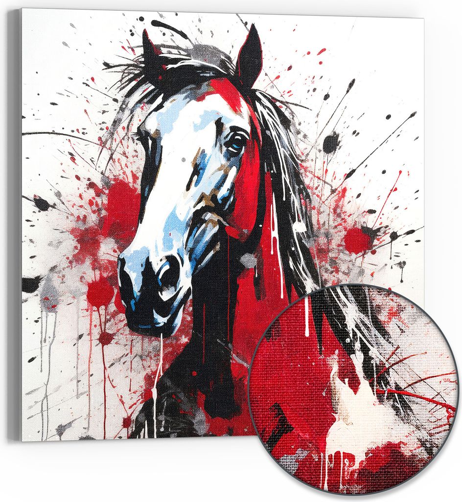 DEQOART Hybrid Leinwand Bild 30x30 cm 'Urbane Pferdestärke' Wandbild Glas flach modern