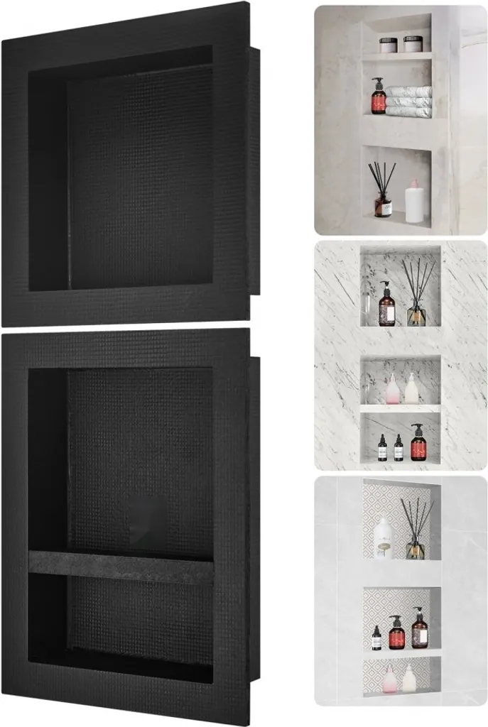 Niche murale à carreler 101cm - Étagère de douche encastrée et étanche