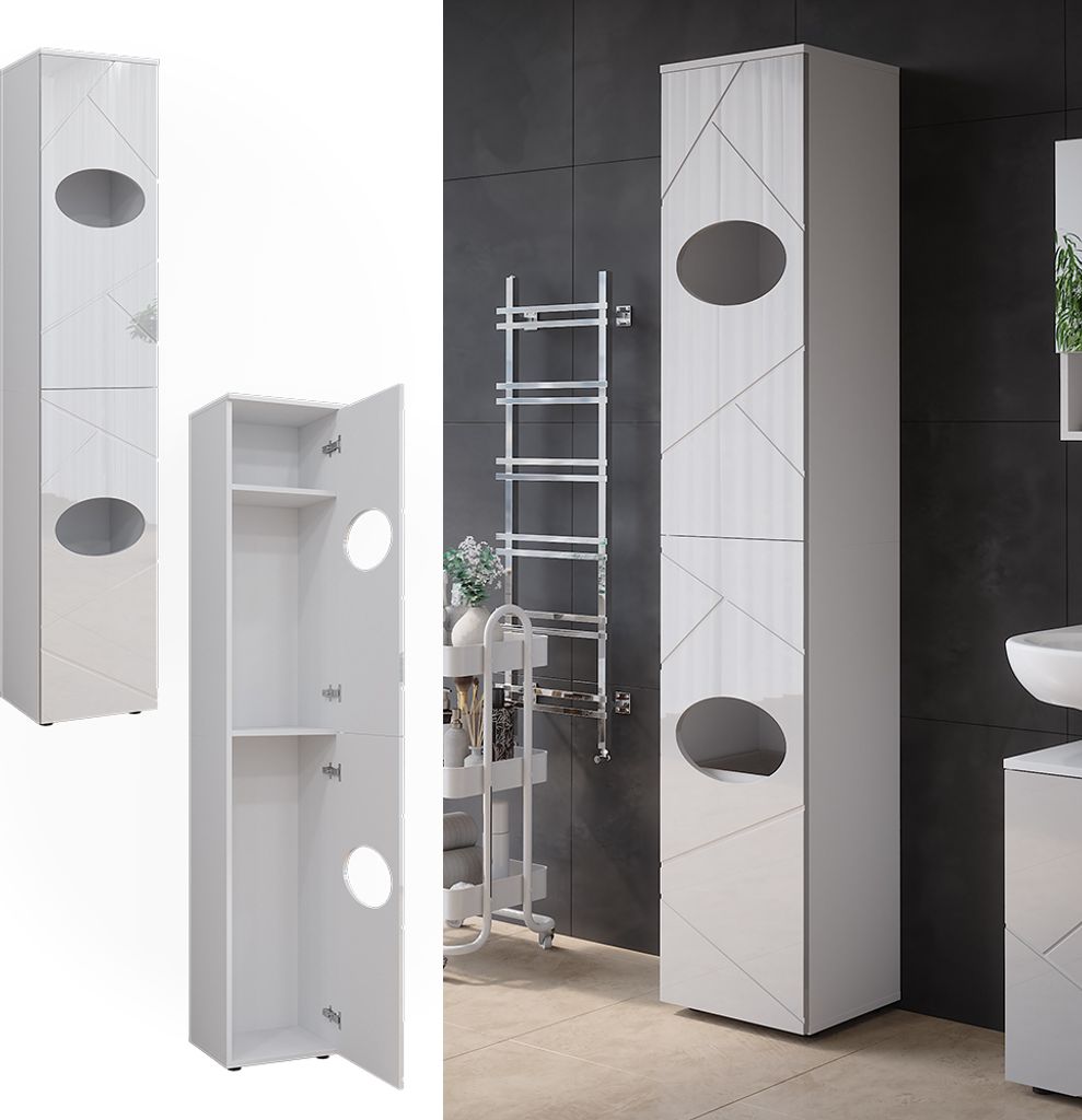 Wäscheschrank  Vicco Irma Weiß 37.2 x 192 cm, Model 51826 Produktbild 