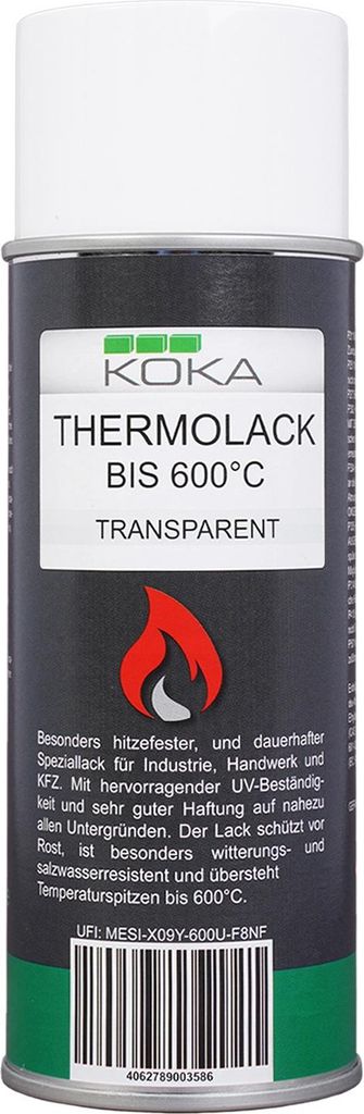 Thermolack Transparent bis 600 Grad Celsius 1 Stück (400ml) Produktbild 