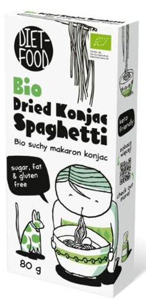 MAKARON (SUCHY KONJAC) SPAGHETTI BEZGLUTENOWY BIO 80 g - DIET-FOOD