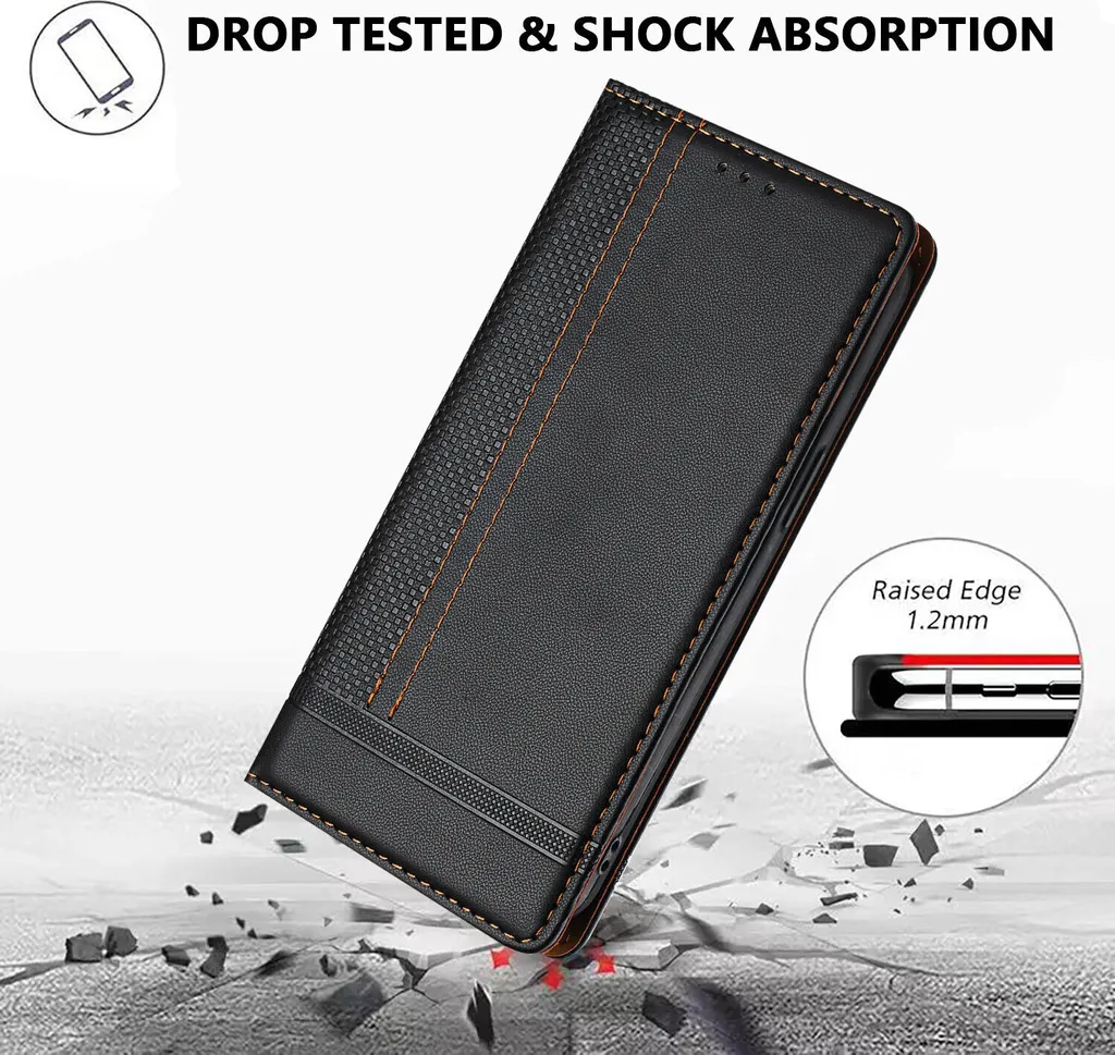 Custodia per Samsung Galaxy Xcover 6 Pro in pelle con funzione stand nero - 3