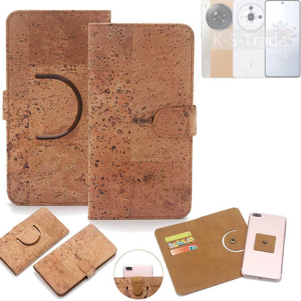K-S-Trade Handy Hülle Schutz Hülle kompatibel mit Nubia Z50S PRO Handyhülle Schutzhülle Korkhülle Kork-Hülle 1x