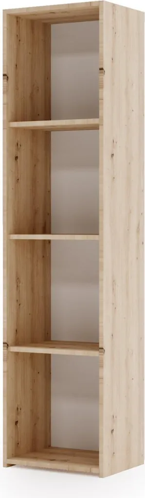Bibliothèque colonne LONI chêne Artisan 160 cm - Rangement 4 tablettes