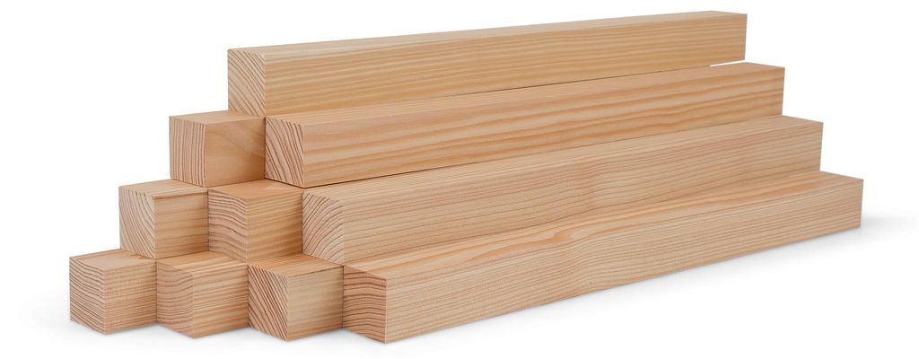 10er-Set Holzleisten - Lärche gehobelt - 20 x 20 x 500 mm