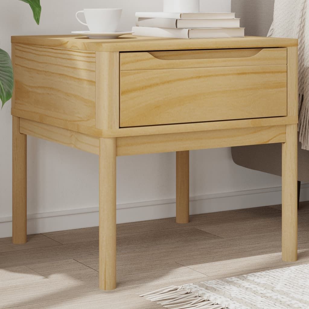 Lampentisch FLORO Wachsbraun 55x55x54 cm Massivholz Kiefer, Produktbild 