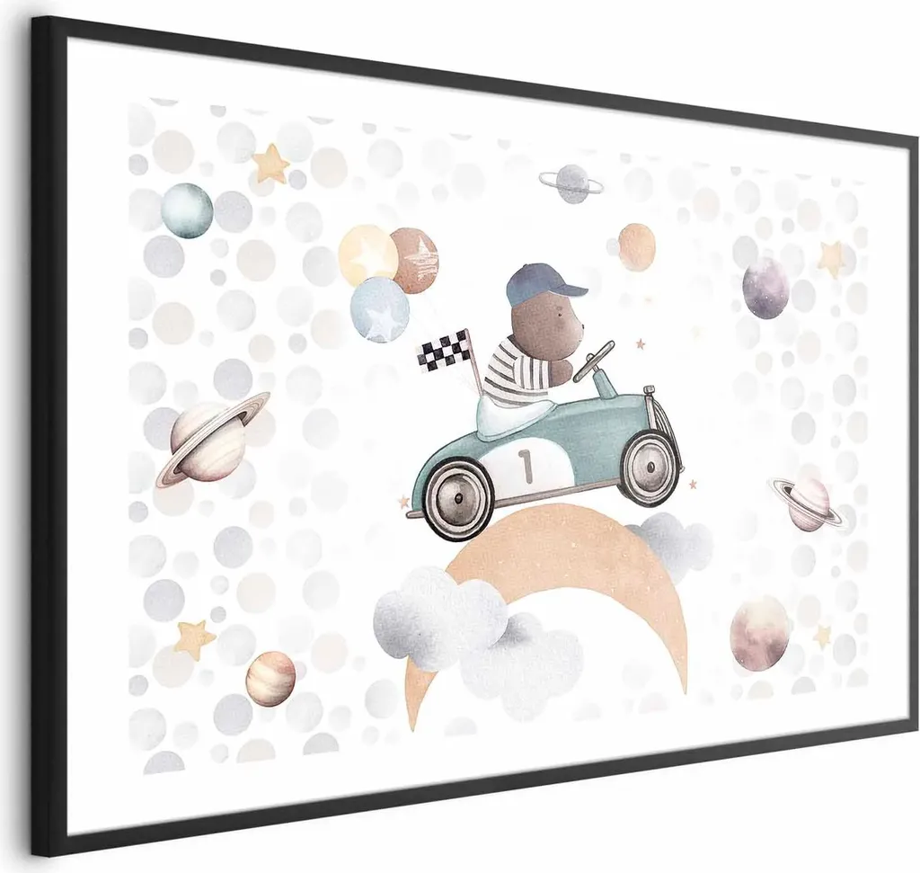 Regalo Nascita Poster Orsacchiotto 90x60 Incorniciato Elegante