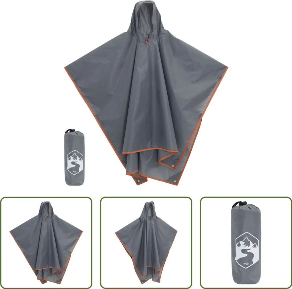 Protection pluie 2 en 1 pour camping et festival - Gris/Orange 223x145 cm