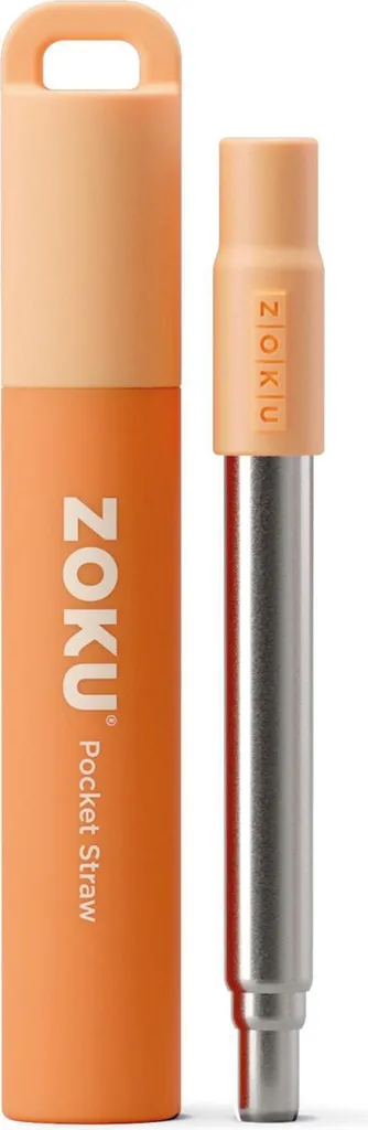 Zoku Pocket Straw Orange - Cannuccia da Viaggio in Acciaio Inossidabile