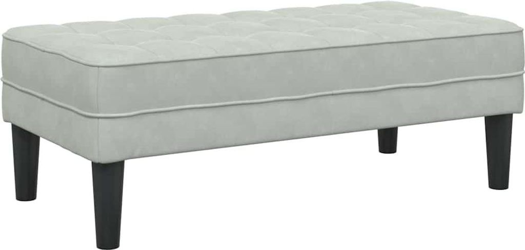 Bank mit Kissen Hellgrau 113 x 57 x 39 cm Samt