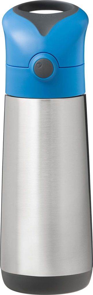 B.Box Trinkthermoskanne mit Strohhalm 500 ml blau grau