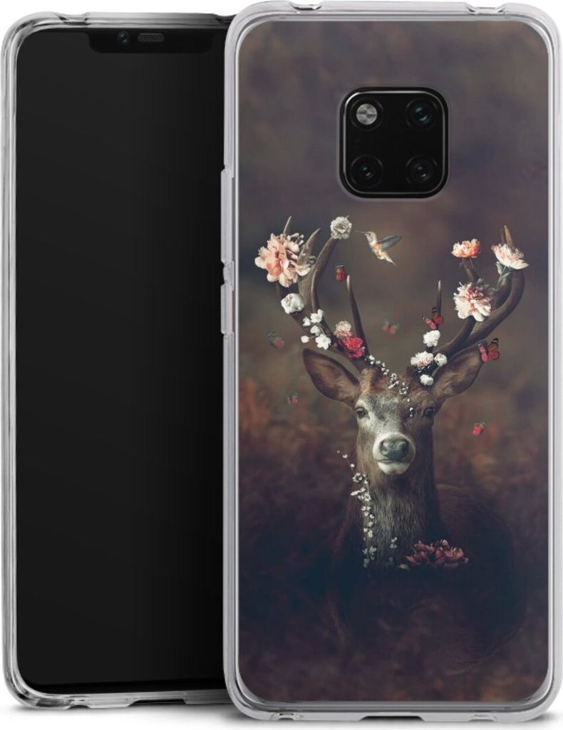 DeinDesign Handyhülle für Huawei Mate 20 Pro Silikon Hülle Case Smartphone Schutzhülle Blumen Rehe Rentier