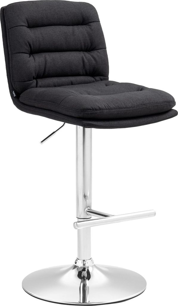 Barhocker Damar Stoff chrom - dunkelgrau