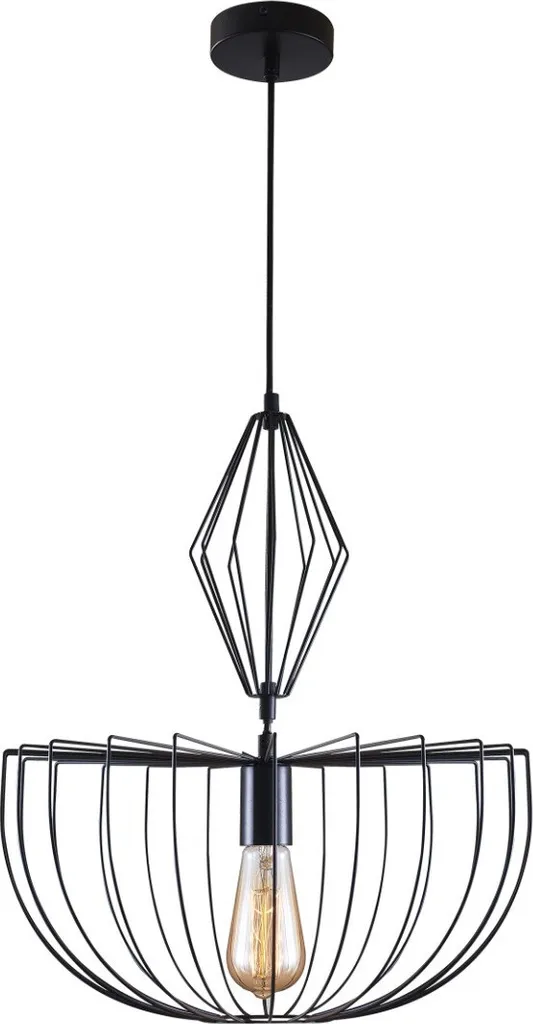 Suspension JASMINA Noire 1xE27x20W Polux en Métal - Ø40cm Design