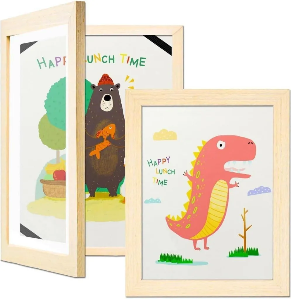 Portafoto A4 Bambini Bianco Set 2: Cornice per Arte con Archiviazione