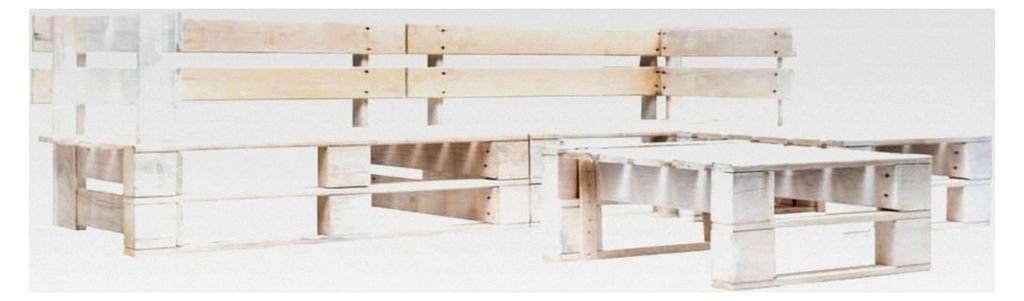 Holz Garten Palettensofa 4-tlg. Palettenmöbel Ecksofa Lounge Sofagarnitur Sitzgarnitur Gartenmöbel Gartenset Gartenhocker In/Outdoor Weiß