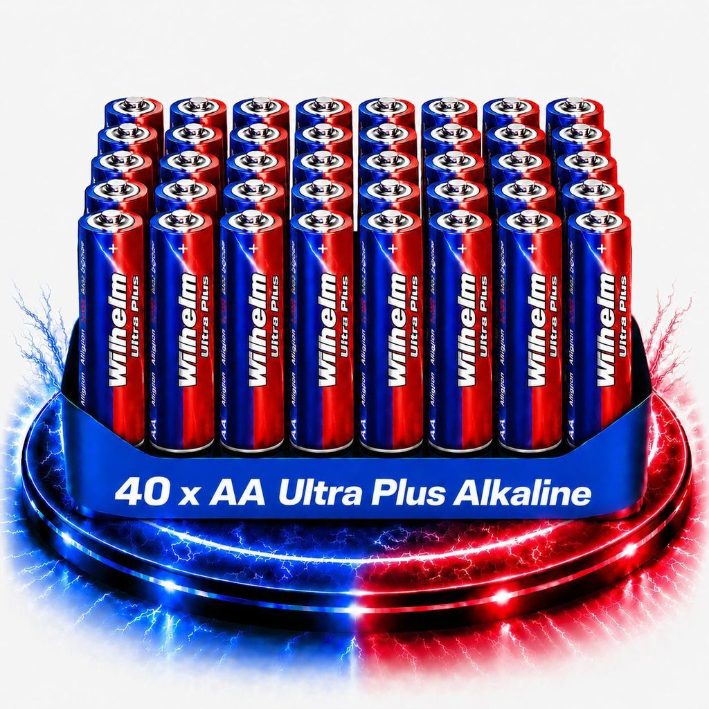 40 AA Mignon WILHELM Ultra Plus Alkaline Batterien im Produktbild 
