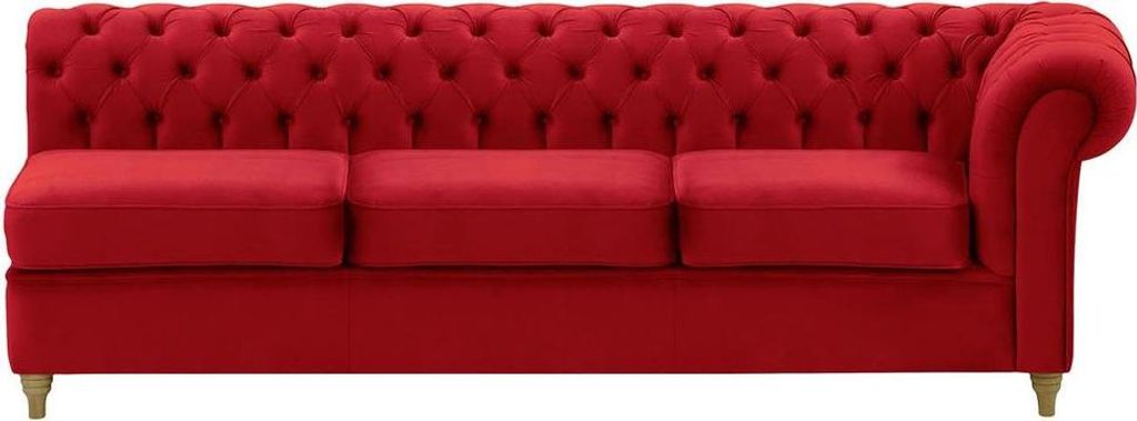 Chesterfield Modul - Dreisitziges Seitenelement, rechts (3R)-Velluto 7-wax black