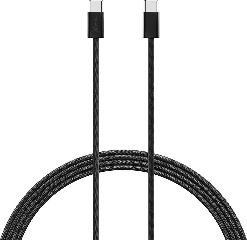 Câble USB-C XLAYER 2m Noir Longue Durée - Transfert de Données Stable