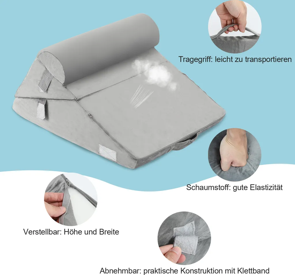 Cuscino Schienale per Letto Aopunly - Ideale per Lettura e Allattamento - 5