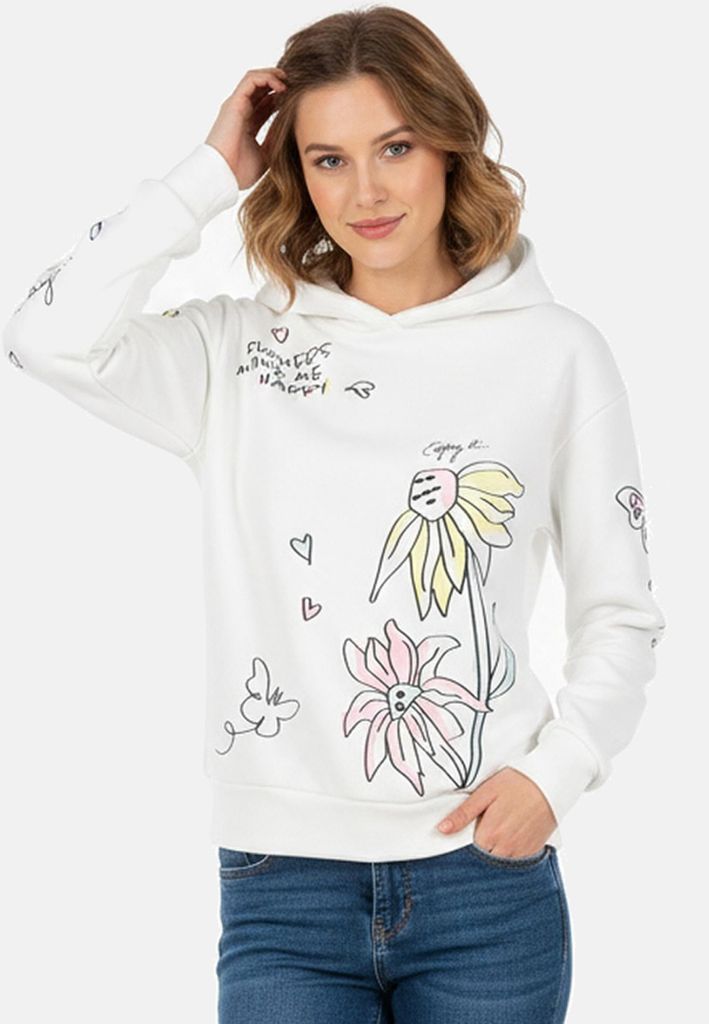 Sublevel Hoodie Floralen Tropischen Mustern Good Vibes Produktbild 