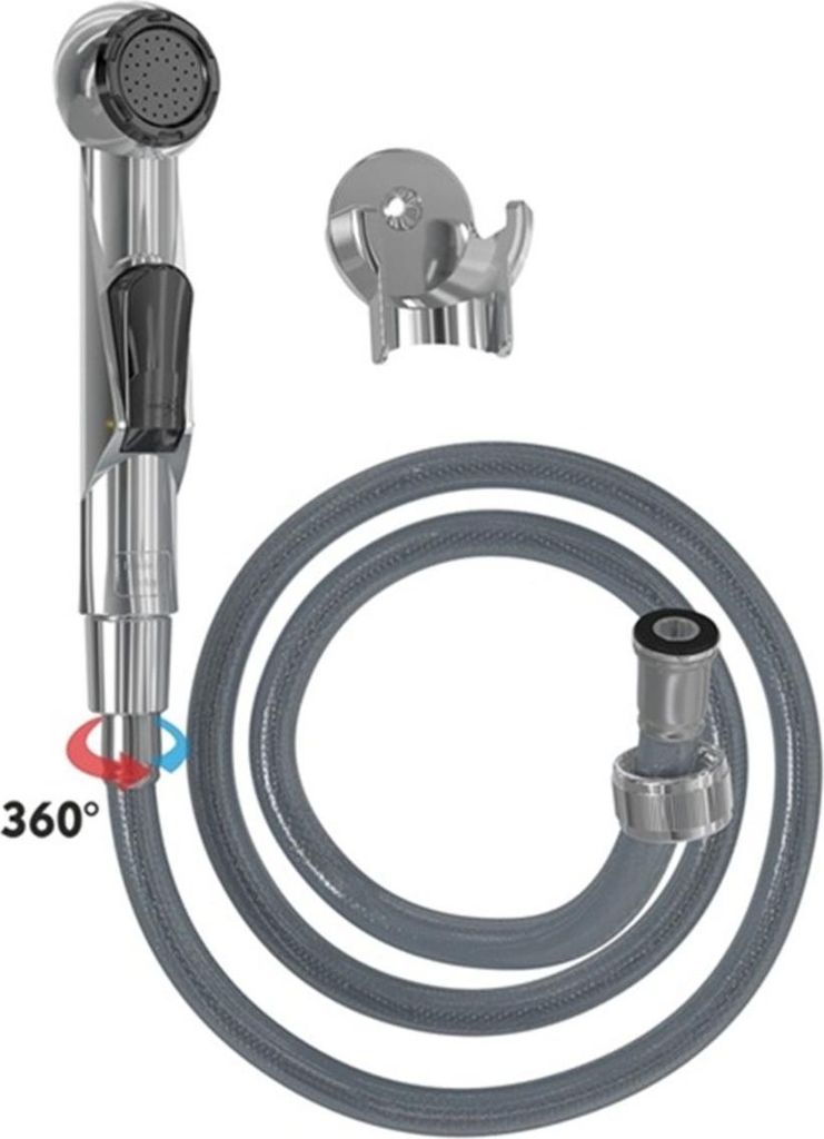 Chrom-Handbrause für Bidet, mit 120cm grauem Produktbild 