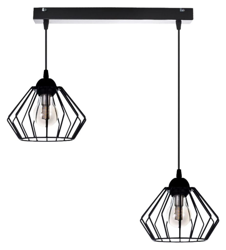 KAR-LIGHTING Pendelleuchte 2-flammig Schwarz, Metall – Produktbild 