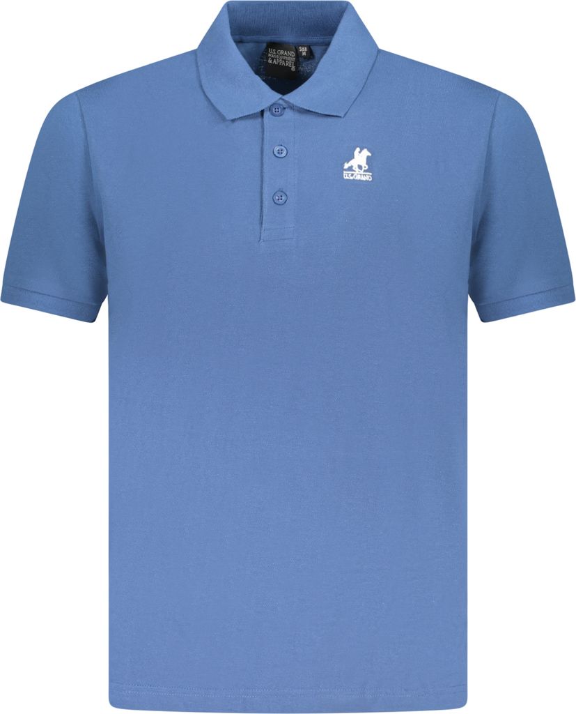 Stilvolles Herren Poloshirt in Blau mit Stickerei und Knöpfen