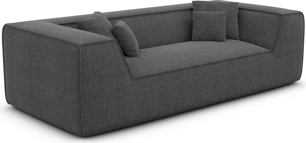 Strukturstoff 3-Sitzer Couch Liberia Anthrazit