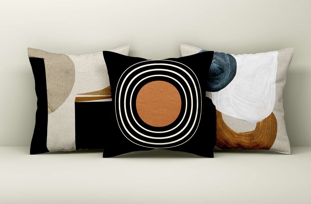 Evila Originals, Asr_plw25 - 43, Kissenbezug-Set (3-teilig), Mehrfarbig, 50 % BAUMWOLLE / 50 % POLYESTER, 43 x 43 cm