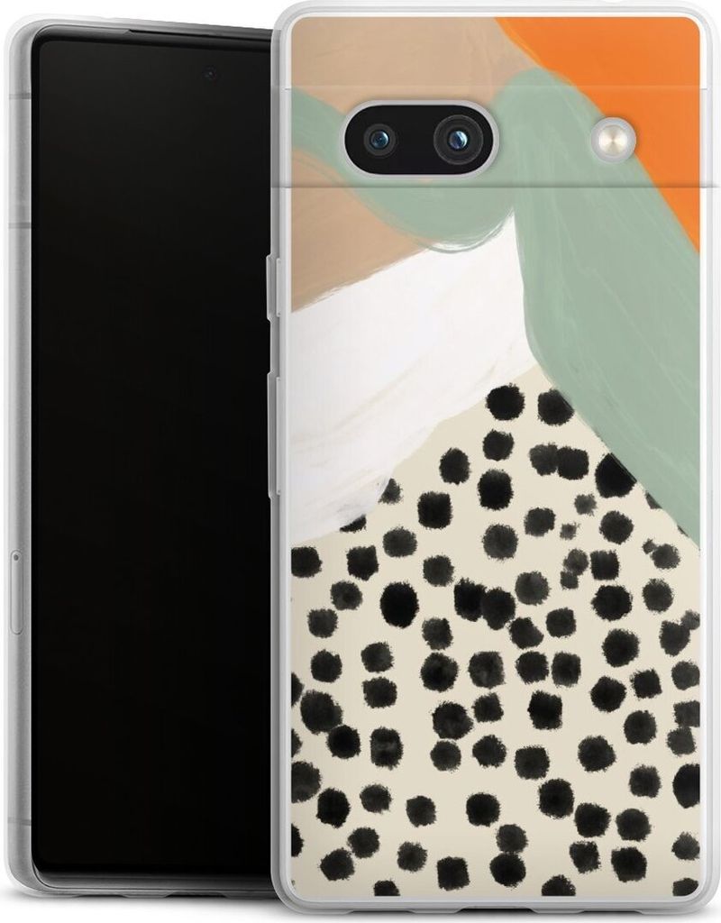 DeinDesign Slim Hülle für Google Pixel 7a Silikon Case Ultra Dünn Handyhülle Abstrakt Boho Kunst