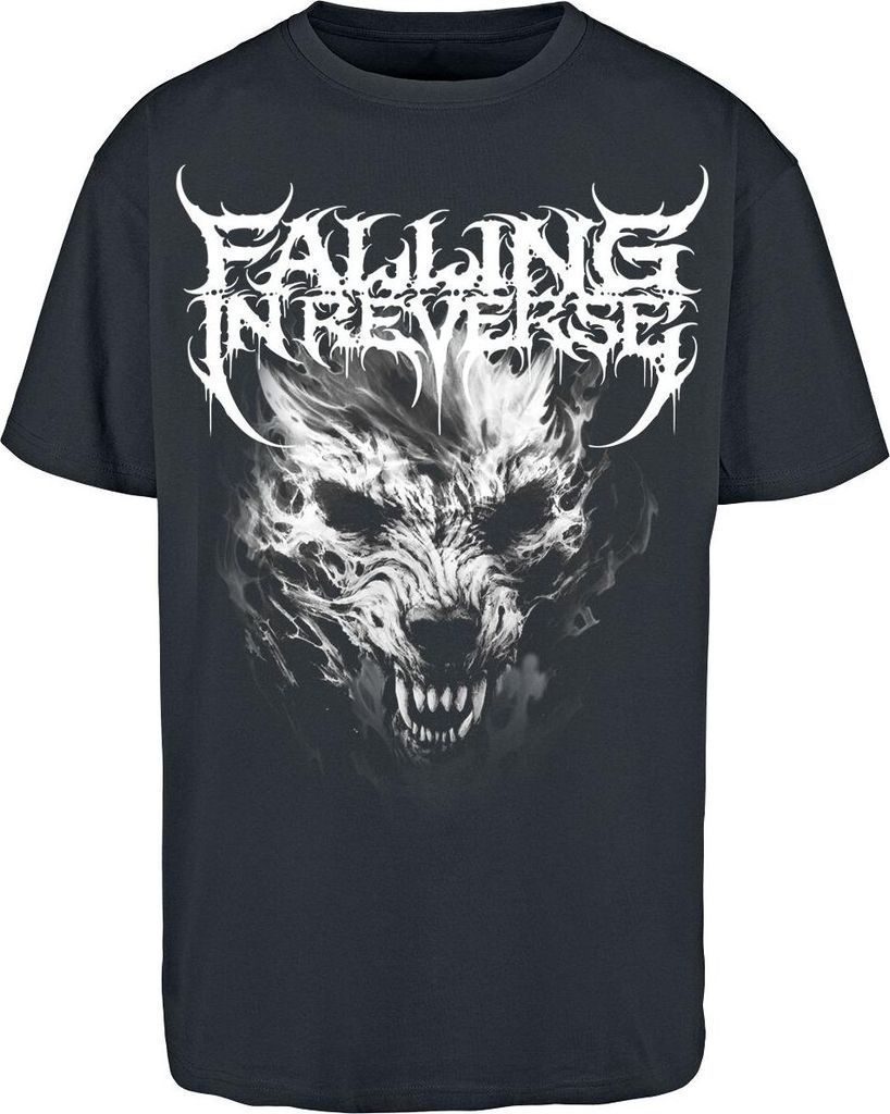 Falling In Reverse T-Shirt Herren Wolf schwarz Band-Merch, Bands 100% Baumwolle L