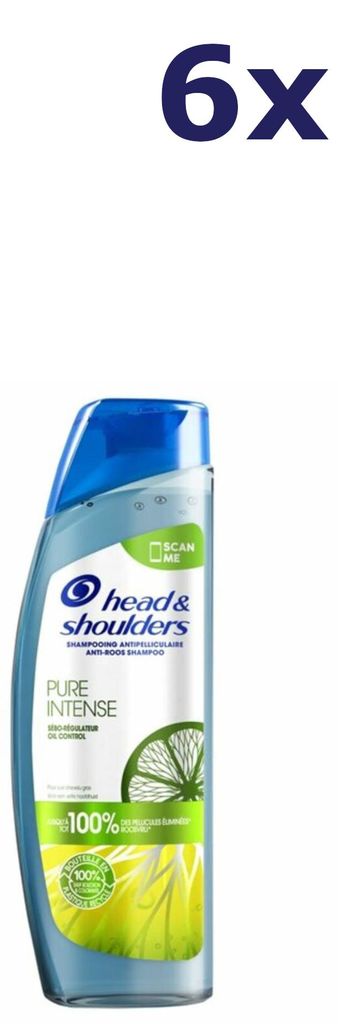 6x Head & Shoulders Shampoo - 250ml - pure intense oil control