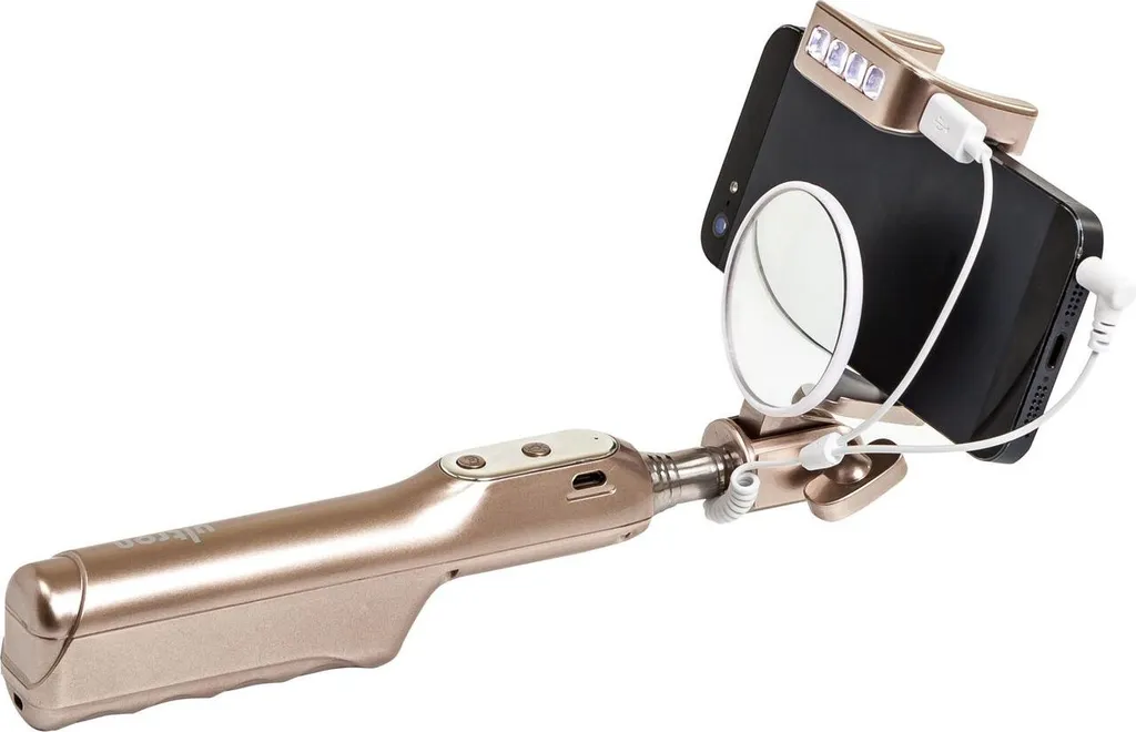 Solution Selfie de Nuit : Perche Ultron Gold avec Flash Smartphone